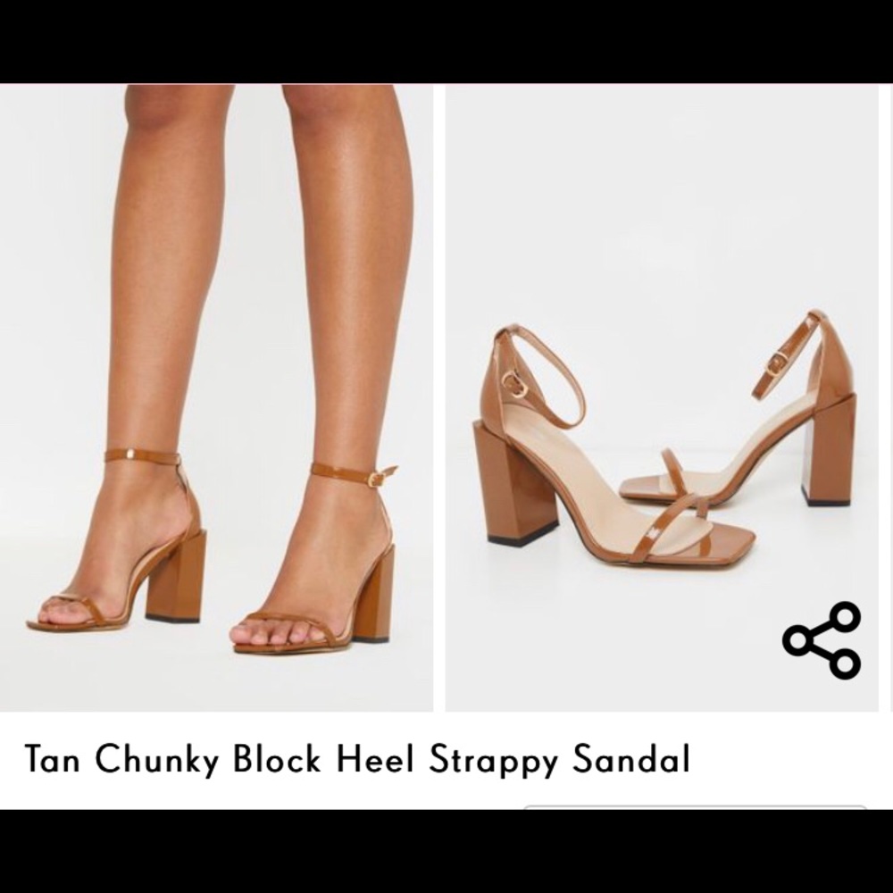 Tan Chunky heel! ( never been worn) still in box